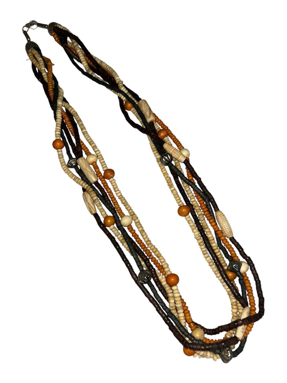 Vintage ethnic vibe real ceramic? Metal and wooden beads
